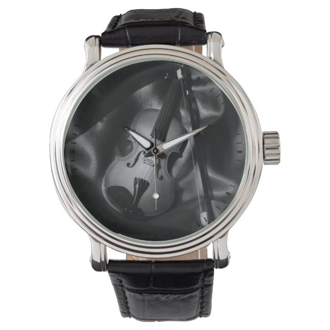 Still-life b&W image of a violin Watch (Front)