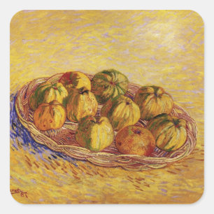 Still Life, Basket of Apples by Vincent van Gogh Square Sticker
