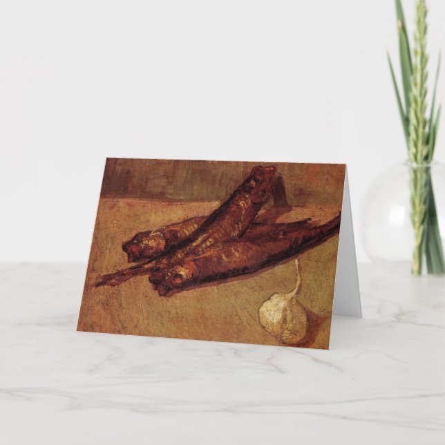 Still Life Bloaters and Garlic by Vincent van Gogh Card (Front)