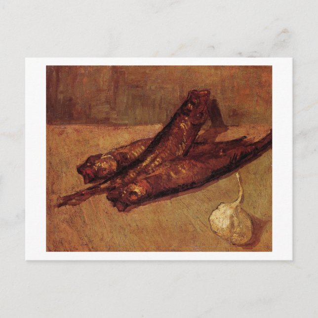 Still Life Bloaters and Garlic, Van Gogh Fine Art Postcard (Front)