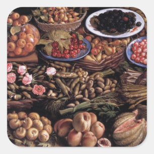 Still Life by Vincenzo Campi Square Sticker