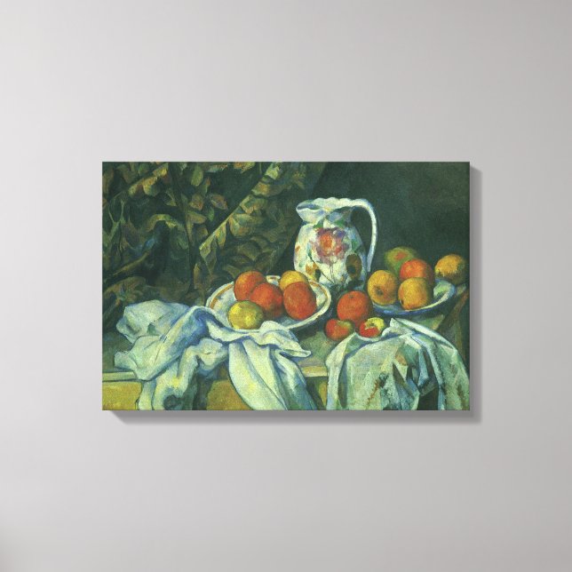Still Life, Curtain and Pitcher by Paul Cezanne Canvas Print (Front)