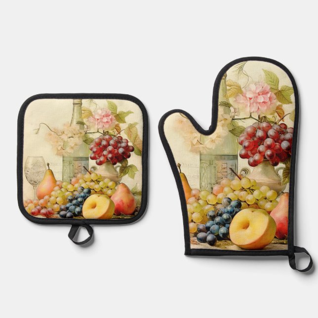 Still Life Design  Oven Mitt & Pot Holder Set (Front)