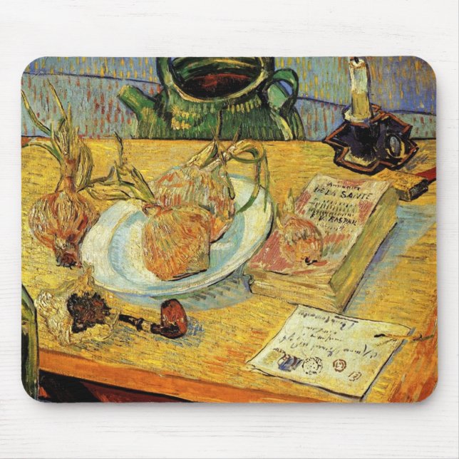 Still Life Drawing Board, Pipe, Onions and Sealing Mouse Pad (Front)