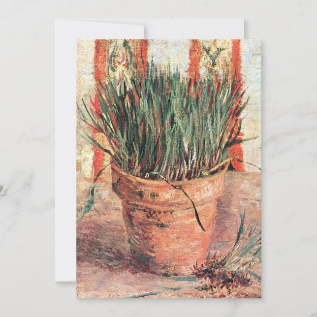 Still Life Flowerpot w Chives by Vincent van Gogh Invitation (Front)