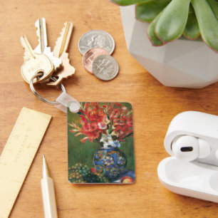 Still Life Flowers and Fruit by Pierre Renoir Key Ring