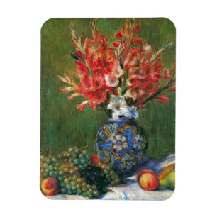 Still Life Flowers and Fruit by Pierre Renoir Magnet