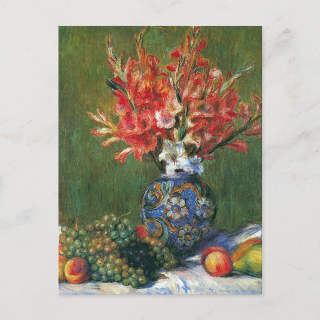 Still Life Flowers and Fruit by Pierre Renoir Postcard (Front)
