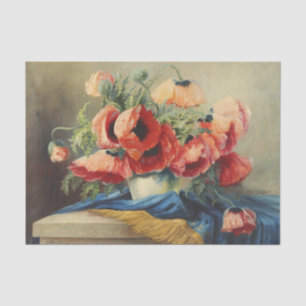 Still Life Flowers Floral Poppies Poppy Decoupage Tissue Paper