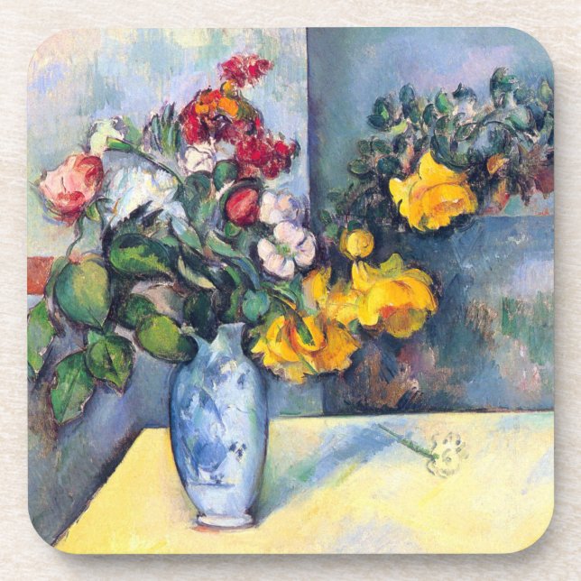 Still Life Flowers in a Vase By Paul Cezanne Coaster (Front)