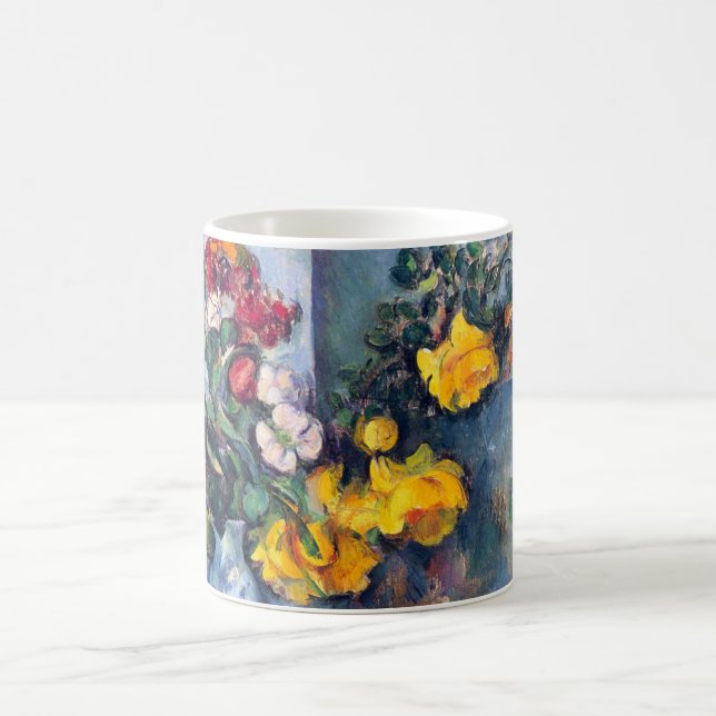 Still Life Flowers in a Vase By Paul Cezanne Coffee Mug (Center)
