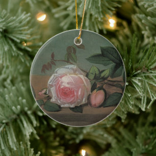 Still Life Flowers on a Ledge by Otto Ottesen Ceramic Tree Decoration
