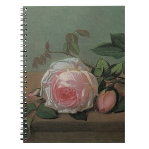 Still Life Flowers on a Ledge by Otto Ottesen Spiral Notebook