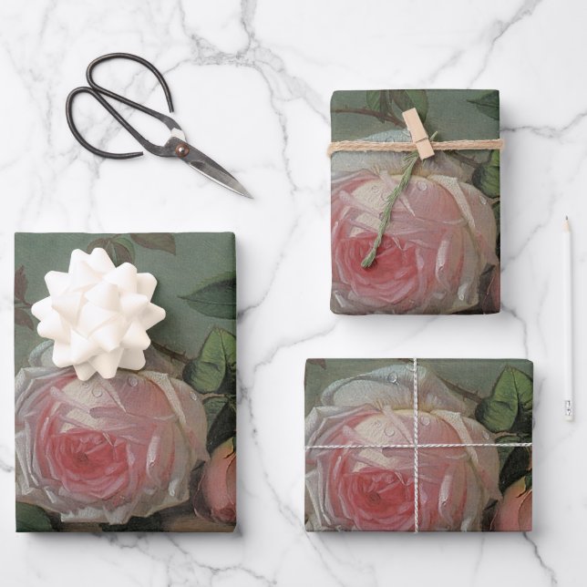 Still Life Flowers on a Ledge by Otto Ottesen Wrapping Paper Sheet (Front)