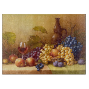 Still Life Fruit/Decorative Glass Cutting Board