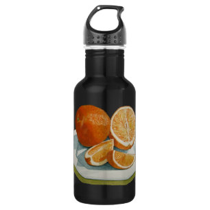 Still life fruit sliced orange art drinks bottle