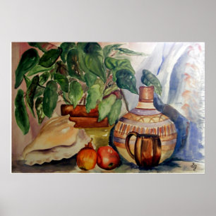 Still Life in Cool Pastels Poster