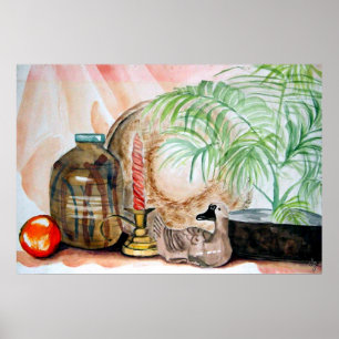 Still Life in Warm Pastels Poster