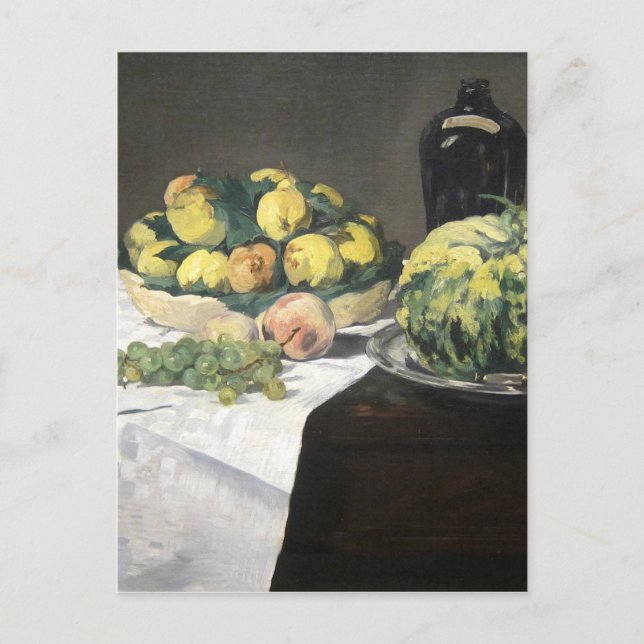 Still Life Lemon Peaches by Manet Impressionist Postcard (Front)