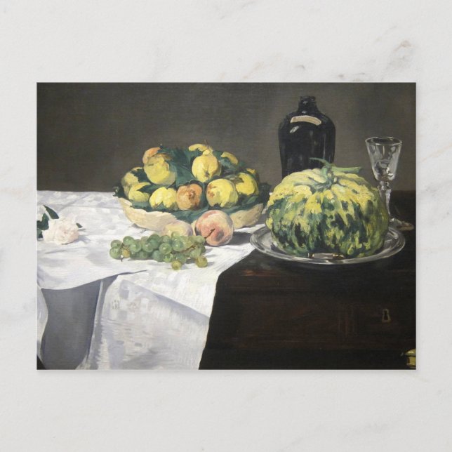 Still Life Lemon Peaches by Manet Impressionist Postcard (Front)
