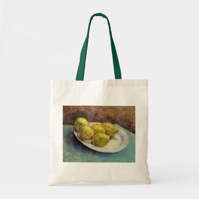 Still Life Lemons on a Plate by Vincent van Gogh Tote Bag (Front)