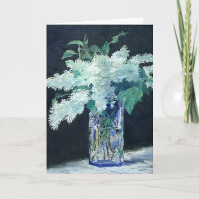 Still Life Lilac Bouquet by Manet Impressionist Card (Front)