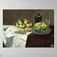 Still Life, Melon Peaches - Edouard Manet Fine Art