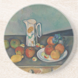 Still Life, Milk Jug and Fruit on a Table, Cezanne Coaster