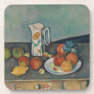 Still Life, Milk Jug and Fruit on a Table, Cezanne Coaster
