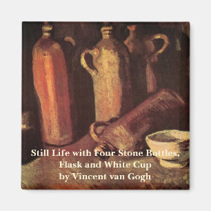 Still Life of 4 Stone Bottles by Vincent van Gogh Magnet