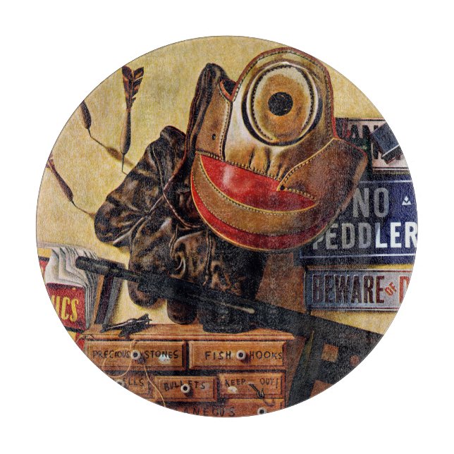 Still Life of Boys Toys Cutting Board (Front)