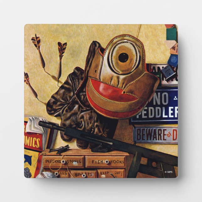 Still Life of Boys Toys Plaque (Front)