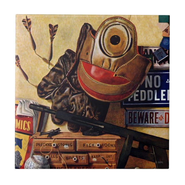 Still Life of Boys Toys Tile (Front)