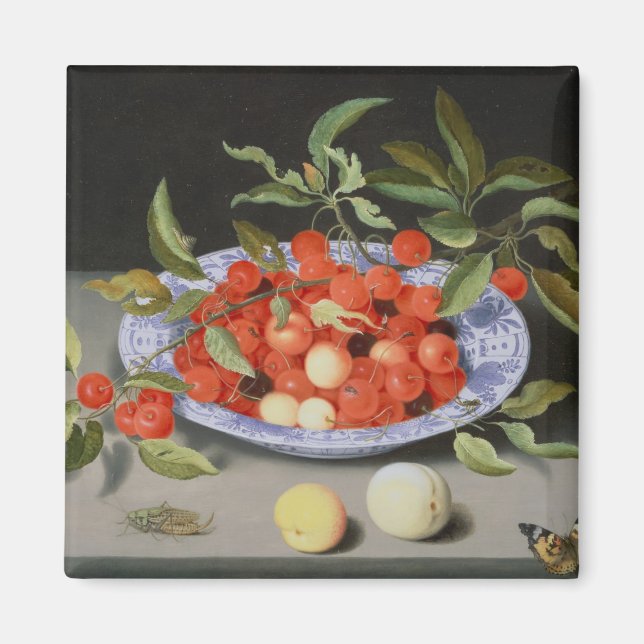 Still Life of Cherries and Peaches Magnet (Front)