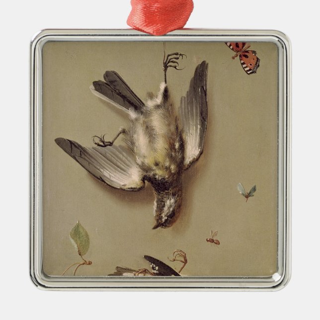 Still Life of Dead Birds and Cherries, 1712 Metal Tree Decoration (Front)