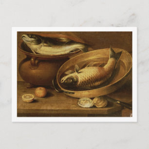 Still Life of Fish and Lemons Postcard
