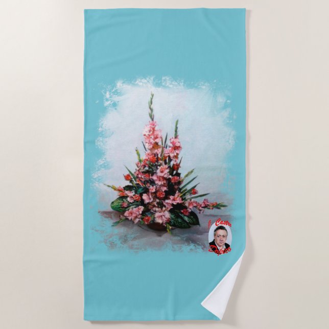 Still life of flowers beach towel (Front)