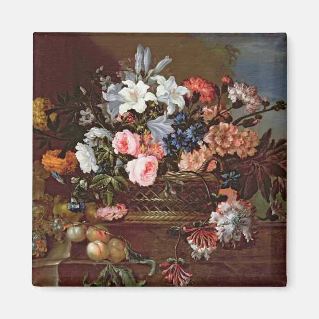 Still Life of Flowers in a Basket Magnet (Front)