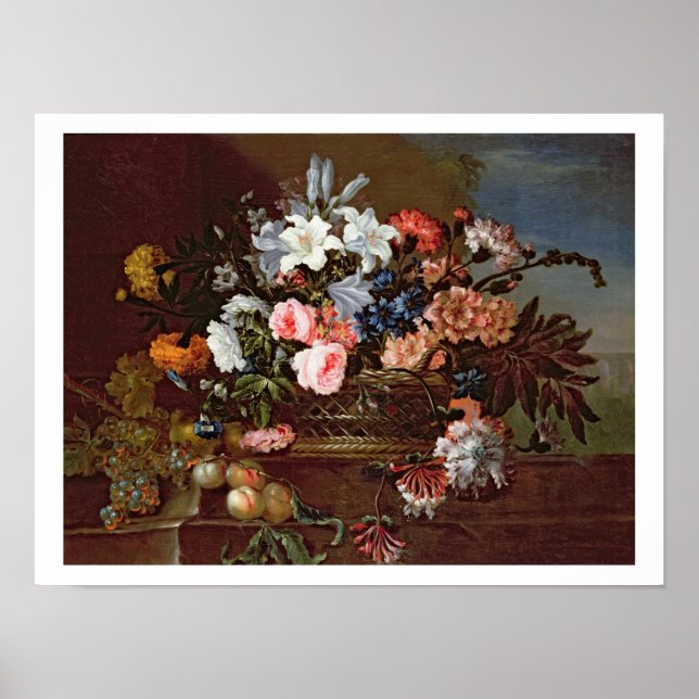Still Life of Flowers in a Basket Poster (Front)