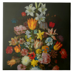 Still Life of Flowers in a Wan-Li Vase Tile