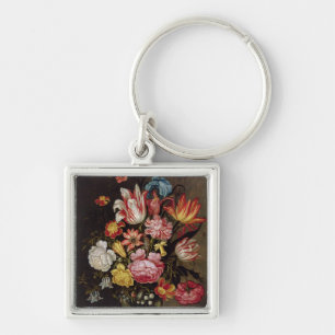 Still Life of Flowers in an Ovoid Vase Key Ring