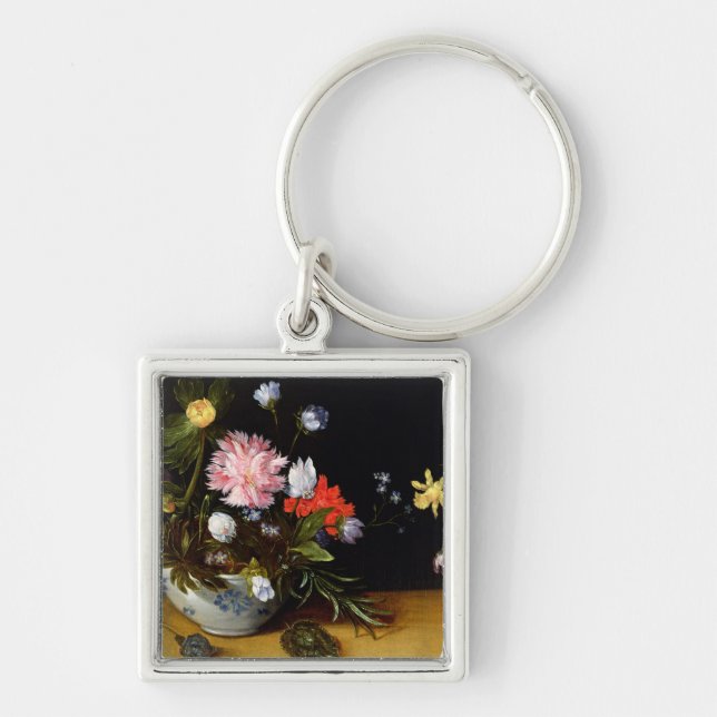 Still Life of Flowers Key Ring (Front)