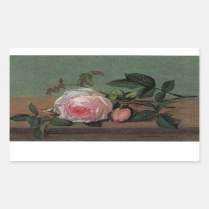 Still Life of Flowers on a Ledge Rectangular Sticker