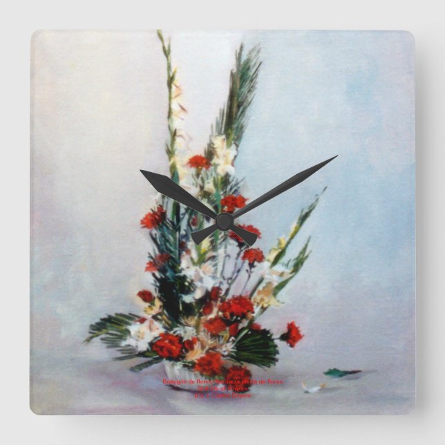 Still life of flowers/Still life of flowers Square Wall Clock (Front)