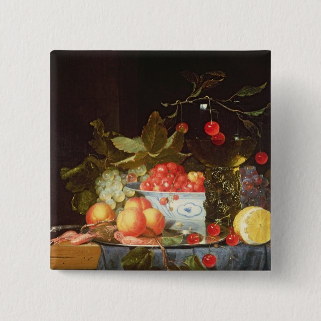 Still Life of Fruit 15 Cm Square Badge (Front)