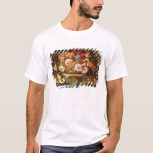 Still Life of Fruit and a Basket of Flowers T-Shirt