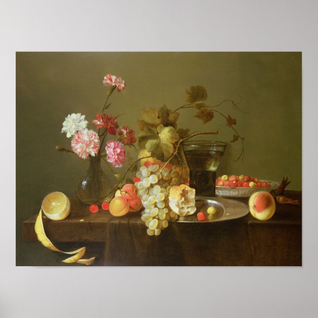 Still Life of Fruit and Flowers Poster (Front)