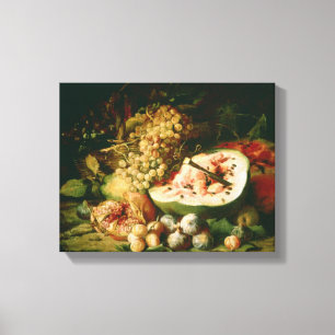 Still Life of Fruit on a Ledge Canvas Print