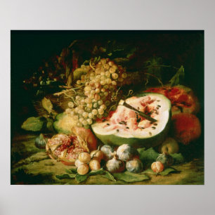 Still Life of Fruit on a Ledge Poster