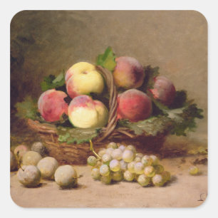 Still life of fruit square sticker